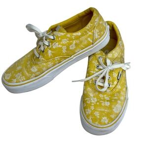 VAN's Doheny Tropics Sulfur Yellow Floral Canvas Skate Sneakers Women Size 6.5